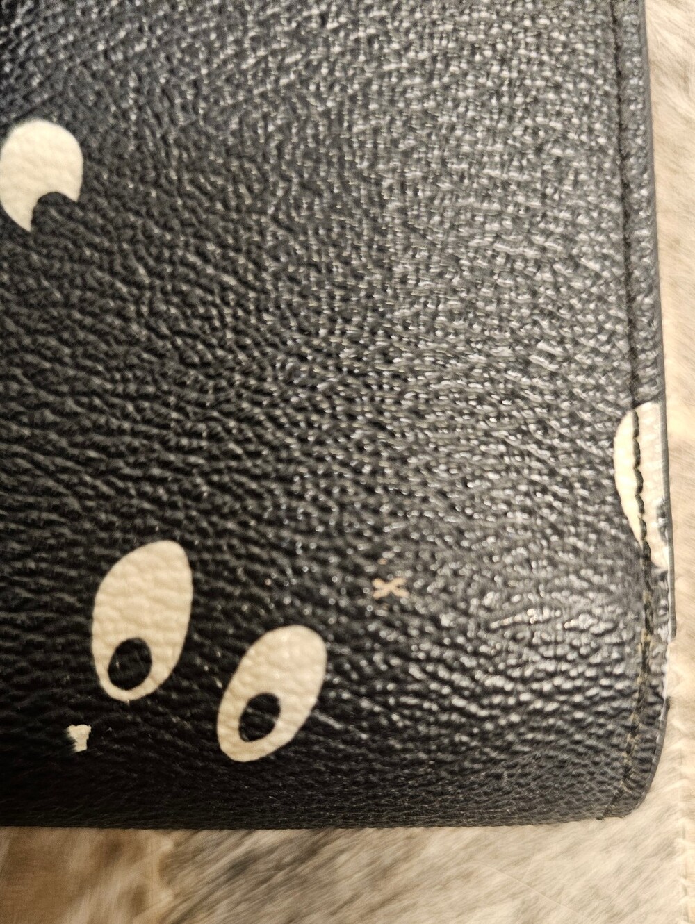 COACH Black "Spooky Eyes" Compact Wallet - Picture 7 of 9